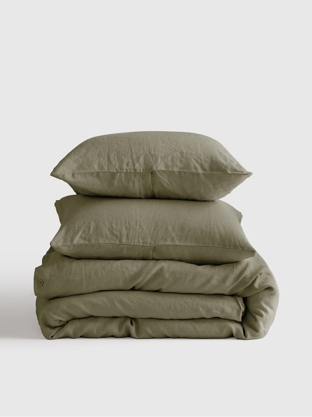 QUINCE European Linen Duvet Cover Set King/Cal King Willowleaf 0557